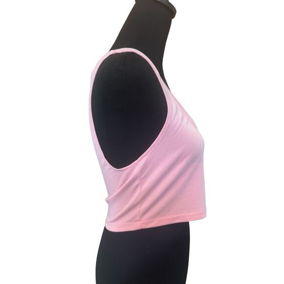 New ~ OPEN EDIT ~  (Nordstrom) ~ Pink Peony Crop Tank Top Size S. MODAL SOFT - Picture 3 of 6